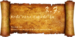 Kránitz Fabióla névjegykártya